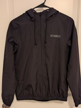 Vans Black Hooded Jacket with Checker Logo